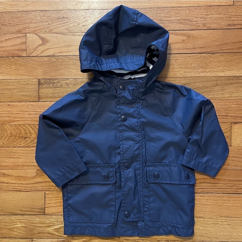 GAP | Jersey Lined Navy Blue Raincoat | 12-18 mo